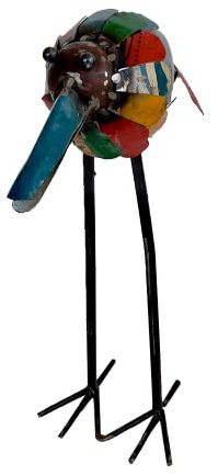 DeKulture Black Recycled Iron Crow Statue - Gothic & Modern Home Decor (10x4.5x13 Inches)