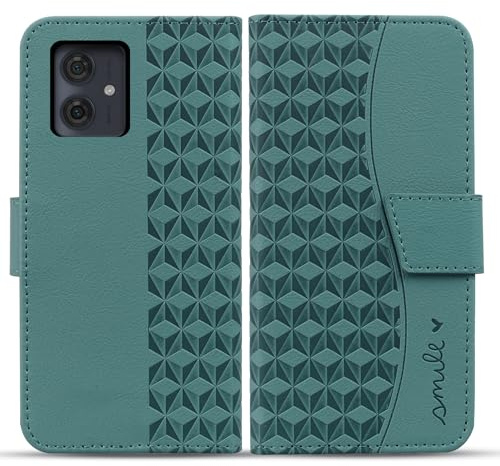 Rostsant Motorola Moto G54 5G Handyhülle Premium PU Leder Schutzhülle Flip Case Brieftasche Kartenschlitz Hülle Rundumschutz für Motorola Moto G54 5G Grün