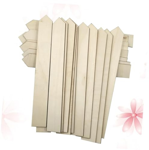 Sosoport 50 Etiquetas de Estacas de Madera para Jardín en Color Caqui, Estilo Rústico, Tamaño 24x3cm, Ideales para Plantas en Exteriores y Huertos