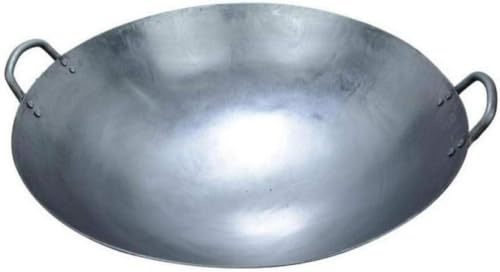 LRTYZBD Gusseisen-Pfanne, Premium-Eisen-Wok, antihaftbeschichtet, Gas, breit, 50 cm