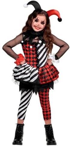 Spooktacular Creations Girls Clown Costume, Black and Red Dress for Girls Halloween Role Play, Cosplay Party