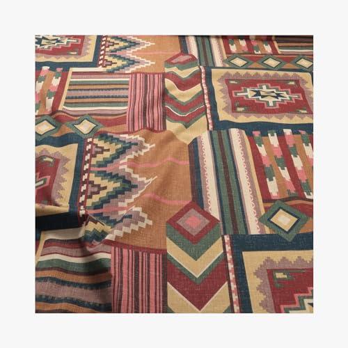 Stoff am Stück Stoff Baumwolle terracotta Ethno breit Baumwollstoff 280 cm breit