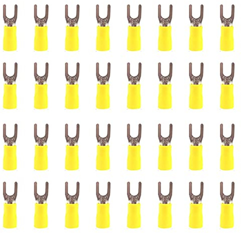 Ruidee Lot de 50 embouts à sertir électriques M4, connecteurs à sertir en PVC, connecteurs à fourchette, embouts à sertir fourchette pour câbles de 0,5 à 1,5 mm²(PCX/YM4)