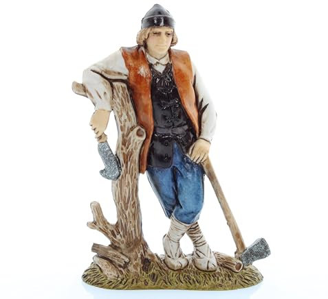 Moranduzzo Holzfäller für Krippe 10 cm Maßstab 1:20 - Unzerstörbare Krippenfiguren - Stil 700', Handbemalt, Offizielles Produkt, Hergestellt in Italien, Bildhauer M. Landi