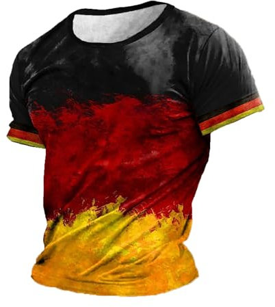 Deutschland Herren T-Shirt EM 2024 Fußball Trikot mit Nummer Tshirt Deutschland Fanartikel T-Shirts für Herren Kurzarm Rundhals Sommer Jacke