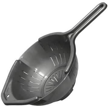 VR7 - Plastic Colander with Handle - Lightweight Strainer & Sieve for Baking - Lightweight, BPA Free - Easy to Clean, Perfect for Kitchen Use - Durable & Perfect for Draining - Silver 2 Pack