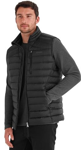 TOG24 North Mens RDS Certified Down Gilet Ultra Warm 90% Duck Down Insulated Bodywarmer With Toggle Adjusters On Hem Packs Away Conveniently Into Chest Pocket & Doubles Up As Travel Pillow