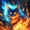 Bowetile 5D Diamond Painting Bilder Katze, Flammenkatze Diamond Painting Set für Erwachsene und Kinder, Komplettes DIY Diamond Art Malen Stickset für Kreuzstichbilder, Wohnkultur 30x30 cm