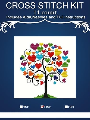 HKLIOPU Kreuzstich Stickpackung 11CT Sticken Set Erwachsene Kreuzstich,DIY Stickbilder Vorgedruckt Kreuzstich für Anfänger Home Decor 30x30cm(LZ142)