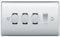BG Polished Chrome 4 Gang Grid Switch 3x Trailing Edge LED Dimmer 1x 1 or 2 Way