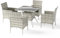 Trumbeak Sitzgruppe für 4 Personen,Gartenmöbel Polyrattan 5-teilig,4 Stühle,Tisch mit Glasplatte,Wetterfest Polyrattan Möbel für Garten,Schwarz