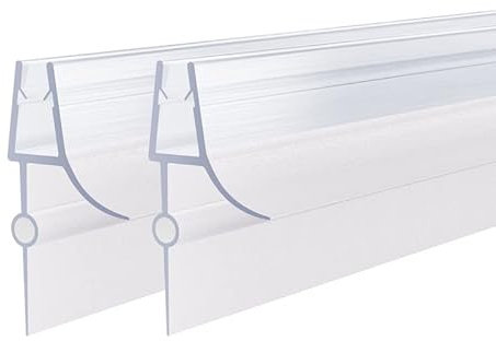 2x100cm Duschdichtung Transparent, Dichtung Transparent für 7-8mm Glastür Duschwand Badewanne Duschkabine Wasserabweiser Schwallschutz Duschdichtungen für Duschtüren