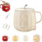 Multifunction Electric Heated Milk Cup,600ml 3-in-1 Mini Electric Heater Cup,Portable Stainless Steel Automatic Milk Warmer for Latte, Cappuccino, Macchiato, Hot Chocolate, Travel, Camping (White)