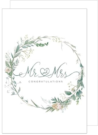 Edition Seidel Premium XXL Maxi Glückwunschkarte zur Hochzeit mit Umschlag Format DIN A4. Hochzeitskarte Grußkarte Karte mit englischem Text für Brautpaar Mann & Frau Mr & Mrs Just Married (A4-H1000)