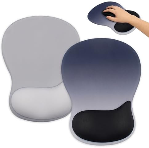 Mauspad, 2 PCS Mauspad mit Gel-Handballenauflage, Ergonomisches Wasserdicht Komfort für Büro/Home Alle Maus Offfice Heim Computer Laptop - 26 * 19.3 * 2.5 cm