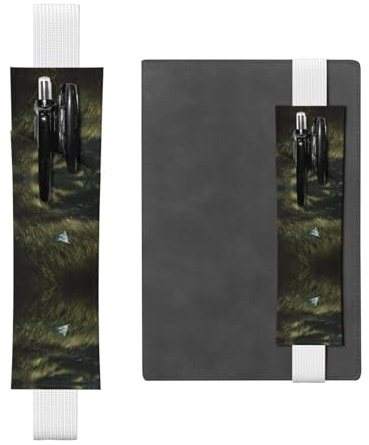 Leder Stifthalter Lesezeichen GGNKDL Drachen auf dem Gras Muster für Hardcover Tagebücher, Planer - Verstellbarer Riemen Band Tasche