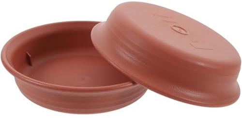 Veemoon Lot de 2 Soucoupes en Résine Épaissie Couleur Thé, Diamètre Intérieur 14 Cm, Plateaux Profonds pour Plantes D’intérieur et Jardin, Soucoupes pour Pots en Céramique et Terre Cuite,