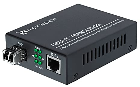 Networx Gigabit Ethernet Fiber Media Converter, UTP auf 1000Base-LX – LC Singlemodefasern, 20 km, 1310 nm