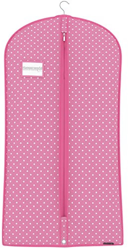 Hangerworld - Atmungaktive Kleiderhülle Kleidersack mit Transport-Öse - Rosa Weiß Gepunktet - 114cm