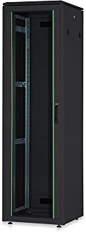 DIGITUS Netzwerkschrank - 19-Zoll Rack 32HE - 60x80 cm - Unique Serie - Traglast 800 kg - Nutztiefe 743 mm - Schwarz