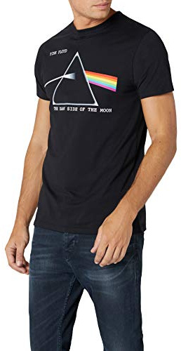 Pink Floyd T Shirt Dark Side of the Moon Courier Band Logo Official Mens Black