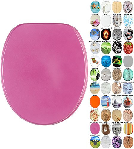 Sanilo Abattant WC, Grande sélection de lunettes de toilette, Finition de haute qualité, Charnières robustes, Fixation facile (Scintillement rose)