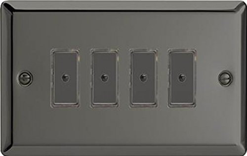 Varilight 4-Gang 1-Way Remote/Tactile Touch Control Master LED Dimmer 4 x 0-100W (Max 10 LEDs) Iridium JIE104