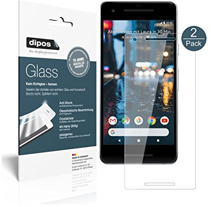 dipos I 2X Displayschutz klar kompatibel mit Google Pixel 2 Schutzfolie 9H Anti-Shock