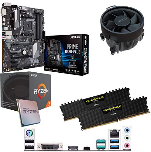 Components4All AMD Ryzen 3 1300X 3.5GHz (Turbo 3.7GHz) Quad Core CPU, ASUS PRIME B450-Plus Motherboard & 8GB 3000MHz Corsair DDR4 RAM Pre-Built Bundle
