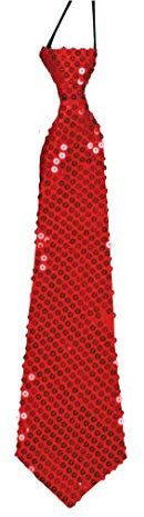 KarnevalsTeufel Paillettenkrawatte in verschiedenen Farben Länge ca. 38 cm Party Schlips Silvester Karneval (rot)
