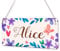 Beenanas Watercolour Flowers and Butterfly Personalised Childs Bedroom Door Sign Name Plaque