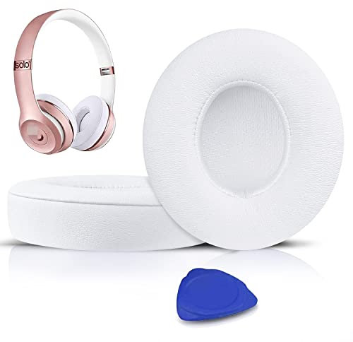 SoloWIT® Coussinets d'oreille, Oreillettes de Remplacement pour Beats Solo 2 & Solo 3 sans Fil Casque Supra-auriculaire, Cache-Oreilles Couverts en Cuir protéine, supression de Bruit Mousse à mémoire