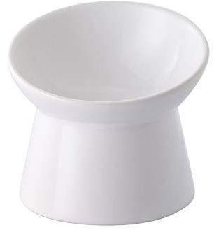 Katzennapf Keramik Futternapf Katze Erhöht - Anti Erbrechen Fressnapf Katze mit 15° Neigung Design - 12 cm Katzenfutter Napf Katze Klein - Futternäpfe für Katzen Essen Schale - Katzennäpfe - 125 ml