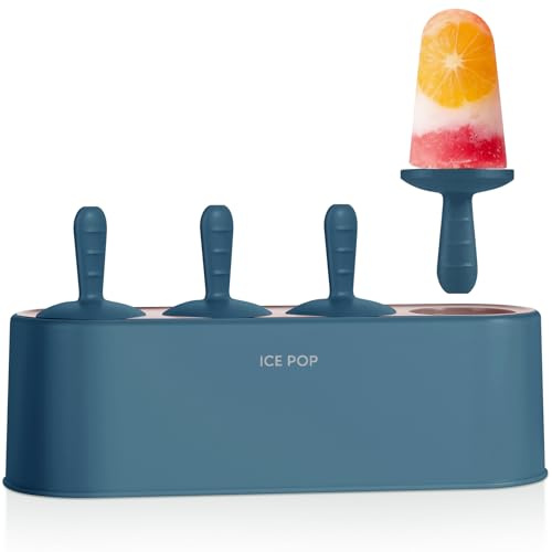 Eisformen für Eis am Stiel, selbstgemachte Silikon-Formen für Eis am Stiel, leicht zu lösen, wiederverwendbar, DIY-Pop-Formen (blau, IcyClassic Pops)