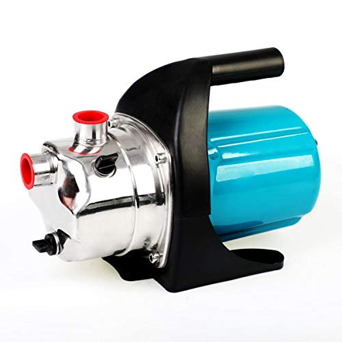 KATSU Pompe d’Arrosage 1000W Portable Pompe à Eau de Jardin Auto-amorçante, Débit 3400 l/h, Hauteur de Refoulement 44m, Interrupteur On/Off, Poignée de transport) 151523E