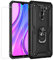 Joytag Compatibile per Cover Xiaomi Redmi 9，Custodia + Vetro temperato Silicone TPU 360 Grado Anello Girevole Magnetico Supporto Cassa del Telefono dell'auto Case-Nero