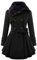 EFOFEI Damen Schwarz Wintermantel Lange Daunenjacke mit Kapuze Jacke Outwear Winter Warm Trenchcoat Gefüttert Teddyfell Schwarz Schwarz M