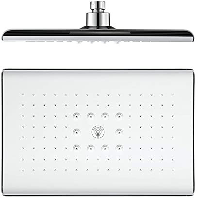 SXLSZ Kopfbrause Rechteckig Regenbrause ABS Regenduschkopf, Einbauduschk?pfe Anti Kalk Duschkopf Luxus Regendusche, G1/2 Anschluss, 270×180 mm,Wei?