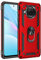 Coque pour Xiaomi Mi 10T Lite Housse Antichoc avec Anneau Rotatif Aimant 360 Degrés Etui Magnétique Rigide Dure Armure Bague Support Renforcée (Xiaomi Mi 10T Lite, Rouge)