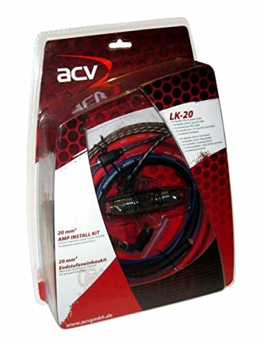 Kit Cavi 20mm Cablaggio RCA per impianto audio installazione amplificatore auto subwoofer + porta fusibile AGU 80A