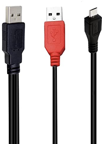 INNOV8 Micro B macho a doble USB 2,0 un cable divisor macho Y para disco duro externo los 0,8 m