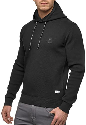 Indicode Herren Longview Sweatshirt mit Kapuze | Hoodie Kapuzenpullover für Männer Black, XL