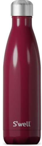 S'well Original Vacuum-Insulated Drinks Bottle, Wild Cherry, 500ml - Keeps Drinks Cold and Hot - BPA-Free Stainless Steel Hydration Bottle for On The Go