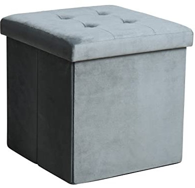 ESTEXO Faltbare Sitzmöbel Aufbewahrungsbox Hocker Sitzwürfel Fußhocker Truhe Sitzbank (Hocker) Dunkelgrau