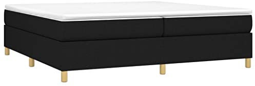 vidaXL Bettgestell, Polsterbett Bett für Schlafzimmer, Bettrahmen mit Lattenrost, Schlafzimmerbett Doppelbett, Schwarz 200x200cm Stoff