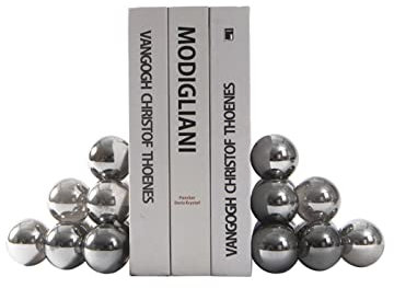 AVLUZ Serre-livres décoratifs en boule de cristal de verre, ornement de géométrie moderne, serre-livres for contenir des livres très résistants, support de serre-livres for étagères, livres, bureau, m
