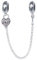 M&S Padlock Love Heart Charm Safety Chain Lock Key Bead Pendant, 925 Sterling Silver Dangle Charm, Compatible With Pandora & European Bracelet