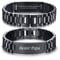 TempBeau Armband Herren Papa Geschenk : Personalisiertes Armreif Edelsathl 21.5cm Schwarz Gravur Männer Glieder armbänder Schmuck Geburtstagsgeschenk Vatertagsgeschenk für Dad
