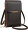 matago Sacoche en cuir antivol - Petit sac à bandoulière léger en similicuir pour téléphone portable, pour femmes, avec fenêtre pour écran tactile (Noir)