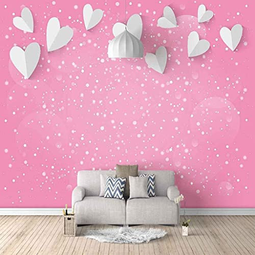 Carta Da Parati Con Sfondo Tv Cuore Rosa Carta Da Parati Decorazione Del Soggiorno Carta Da Parati 3D Senza Cuciture Carta Da Parati Soggiorno Camera Da Letto Peel And Stick Foto Da Parete Arte Da Pa